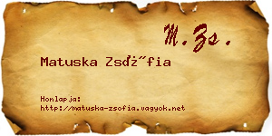 Matuska Zsófia névjegykártya
