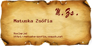 Matuska Zsófia névjegykártya